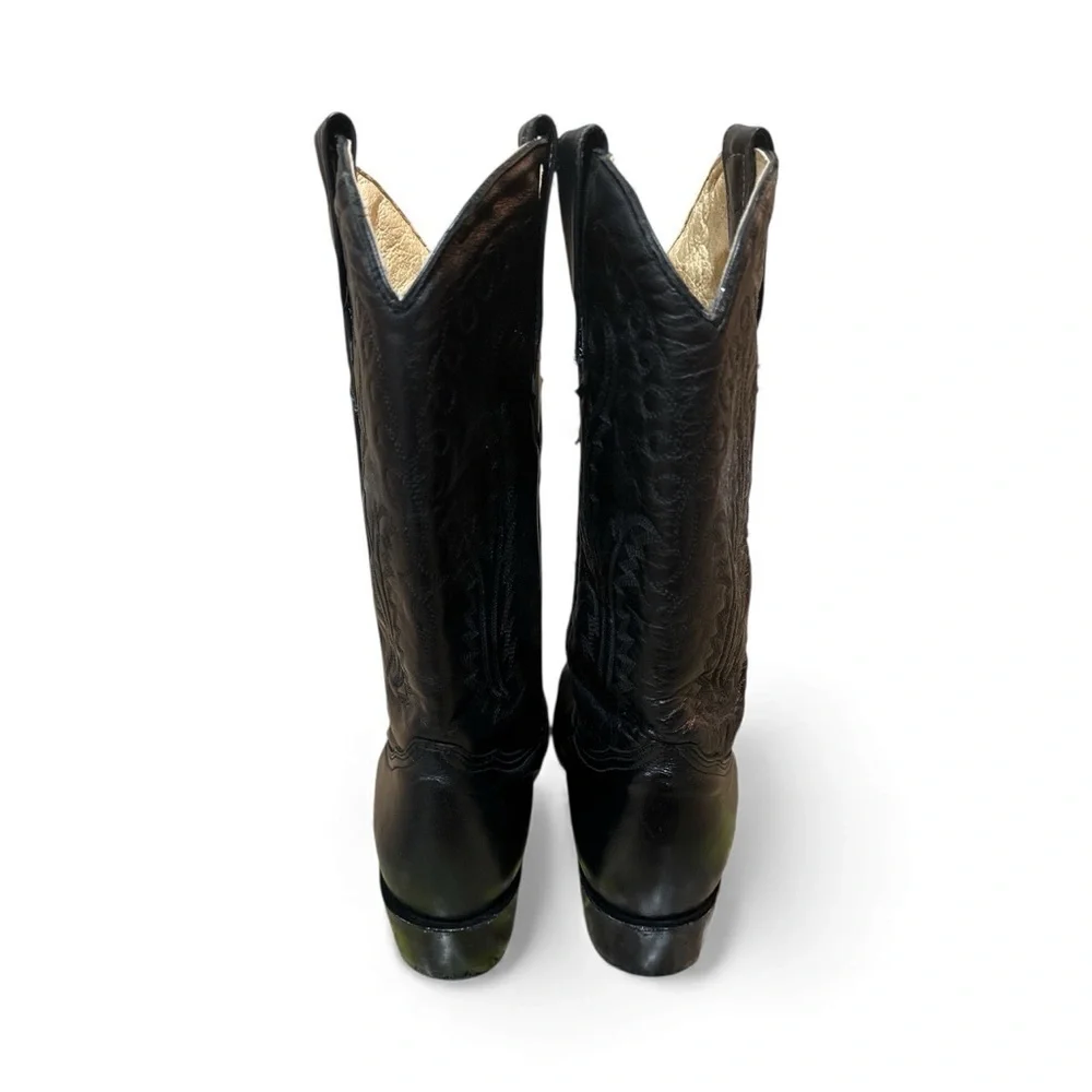EUC - Justin Black Leather Cowboy Boots - Size 10